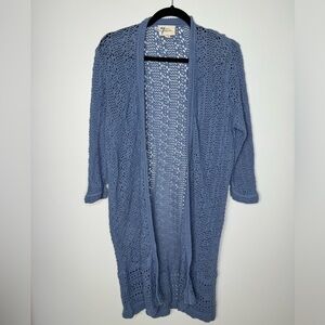 Andrea Jovine blue knit long beach cardigan size large